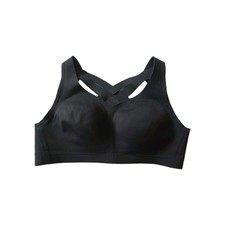 Lululemon Sports Bra Criss Cross Womens 36C Black Air Support Lined Hook Eye