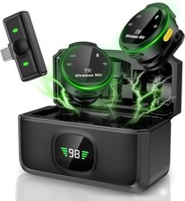 Wireless Lavalier Microphone for iPhone/Android/Camera/PC/Laptop with Lightning/