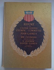 Official USA Report  Olympic Games LONDON + St. MORITZ 1948  !!!  EXTREM RARITY