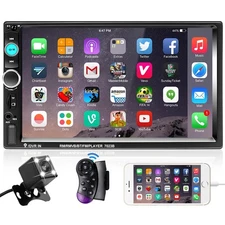 Podofo Double Din Car Stereo Radio 7 Inch Touch Screen Bluetooth Handsfree Mi...