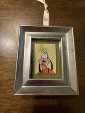 New! Disney Mini Silver Picture Frame Ornament Goofy Pin