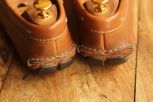 Prada Tan Brown Leather Driving Shoes Loafers Men's UK 8 US 9 EU 42 Italian Made - Picture 7 of 10
