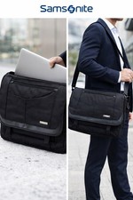 Samsonite Black Laptop Messenger Travel Bag Business Shoulder Zip Compartments