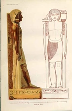 Original Old Antique Print Statue Son Rameses Ii From Nature In Art 1866 19th