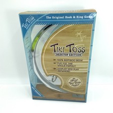 Hook And Ring Toss Game Tiki Toss for Adults  Kids 100 Bamboo Desktop Edition