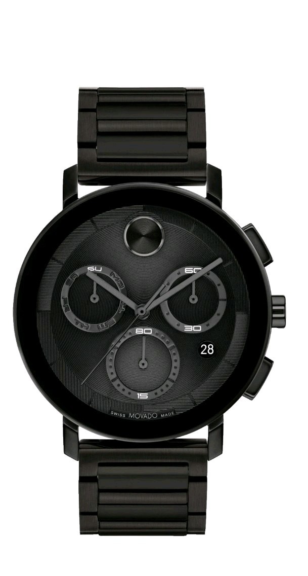 MOVADO BOLD EVOLUTION CHRONOGRAPH 3601099 BLACK DIAL & BRACELET 42MM MENS WATCH