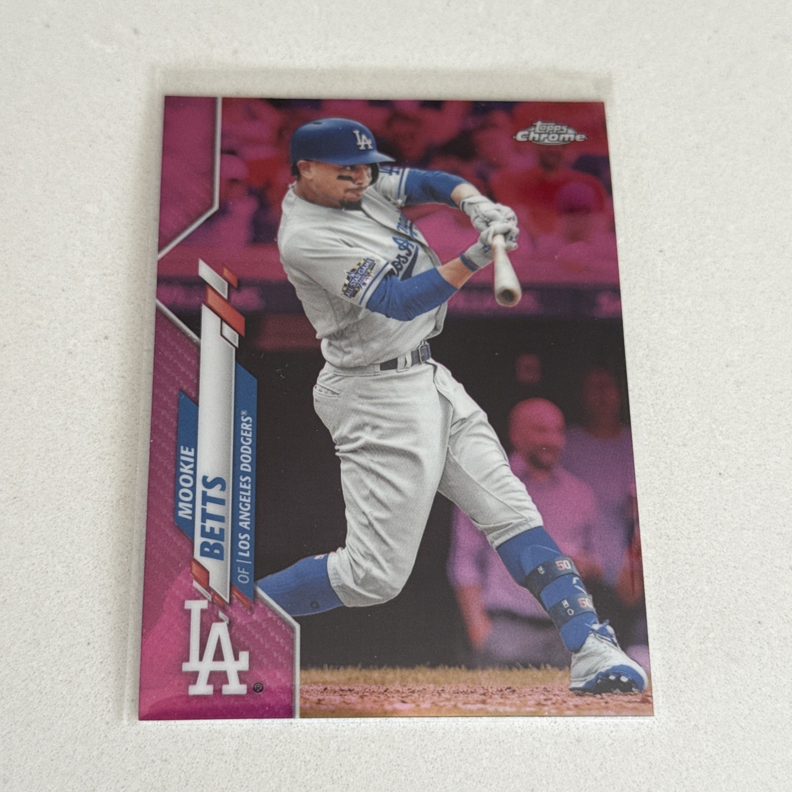 2020 Topps Chrome Pink Refractor #100 Mookie Betts Dodgers MLB