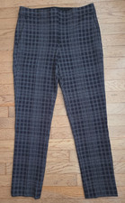 Theory Testra Plaid Black Plaid Knit Pants Trousers Size 4 Style 1076202R