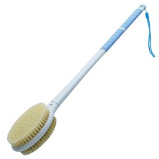 Shower Brush with Soft and Stiff Bristles, 20.5" Super Long Handle, Blue