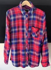 Rails Hunter Shirt Red Blue  long sleeve button up Medium