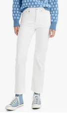 Levi's Jeans Women Wedgie Straight Cotton High Rise Button Fly White Size 27x28