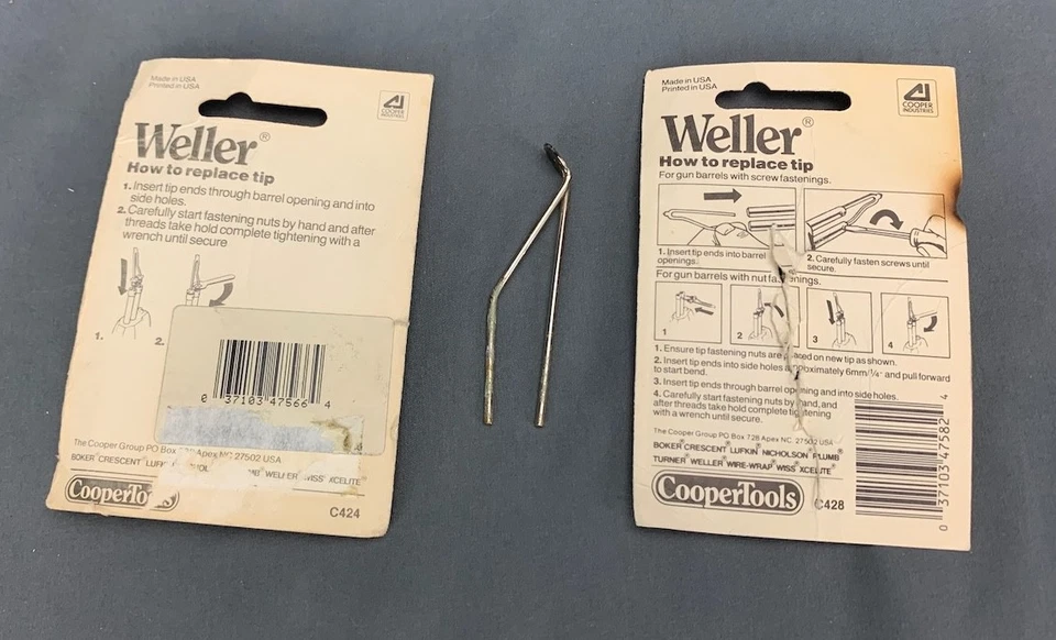 Puntas de pistola de soldadura Weller 3X para modelo 8200, 7135N, 8125 y punta plana T0176 Foto 2 de 3