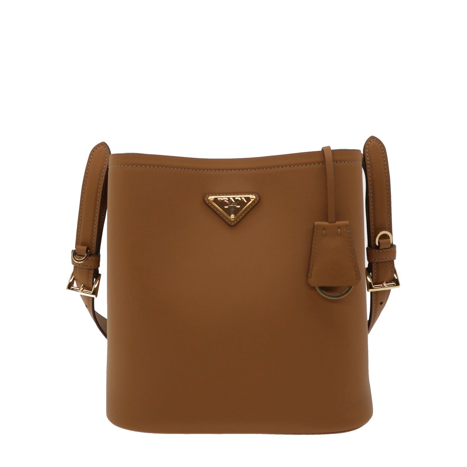 Prada Bucket Shoulder Bag Brown Leather 1BB080 New thumbnail 2
