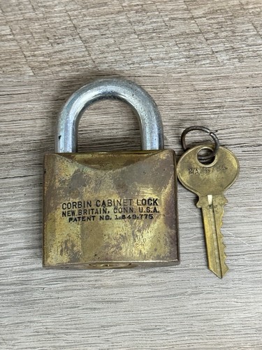 Vintage Old Corbin Padlock Lock With Key - Picture 4 of 5