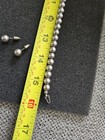 Vintage Silver Tone Choker Necklace Bracelet & Earrings Silver Ball Beaded Set — photo 4