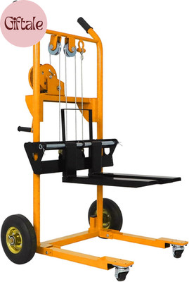 Material Lift Winch Stacker, Pallet Truck Dolly 330 Lbs Capacity, 40.5'' Max Lift
