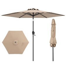7.5 ft Patio Umbrella Outdoor Heavy Duty Market Umbrella w/ Push Button Tilt