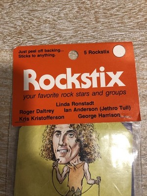 1976 ROCKSTIX Sealed Sticker Pack BEATLES GEORGE HARRISON ROGER DALTREY Rare
