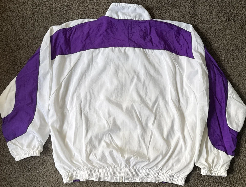 Chaqueta de Pista Nike Vintage Años 90 Blanca Púrpura Para Hombre Grande Cortavientos De Gran Tamaño Foto 2 de 4