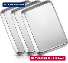 3PCS Metal Trays, 8''x10.43''x1''Stainless Steel Tray, Thickening Dental Tray, P