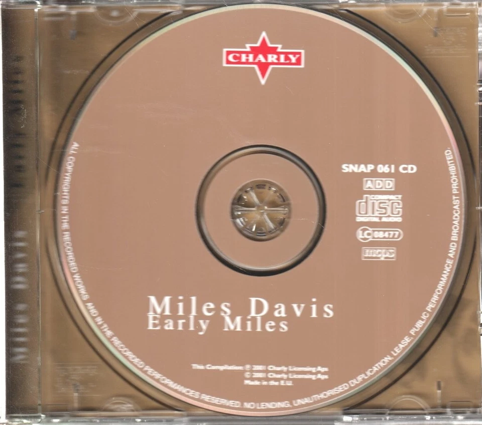 Miles Davis Early Miles CD UK Charly 2001 SNAP061CD - Bild 3 von 3