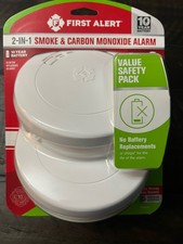 2 Pack First Alert 2-in-1 Smoke  Carbon Monoxide Alarm, White