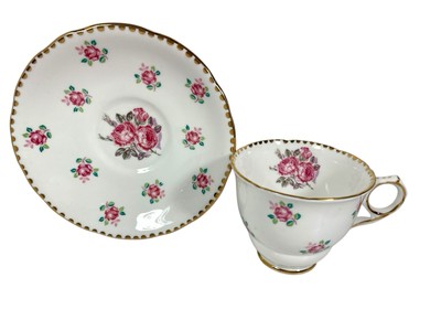 Royal Stafford Tudor Rose Tea Cup Saucer Pink Roses