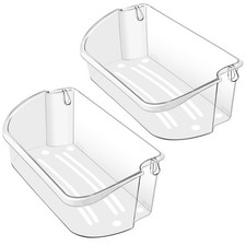 Refrigerator Door Shelf Bin Upper for Frigidaire Clear 240356402 15.38" 2 Pack