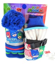 PJMASKS  Combination  Boy's Insulated Mittens  Knit Hat Set