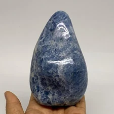 1.42 lbs, 4.7"x2.9"x2.2", Natural Blue Calcite Polished Freeform Stands, B38100