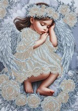 Sleeping Angel Bead Embroidery Kit DIY Needlepoint Beadwork B703
