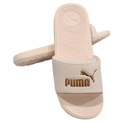MSRP $48.99 NWT PUMA COOL CAT BOLD WOMENS CLOUD PINK GOLD SLIP ON SLIDES SANDALS