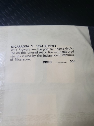 Stamp Pack📮 1974 (5 Stamps) FLOWERS 📮 NICARAGUA - Picture 2 of 2