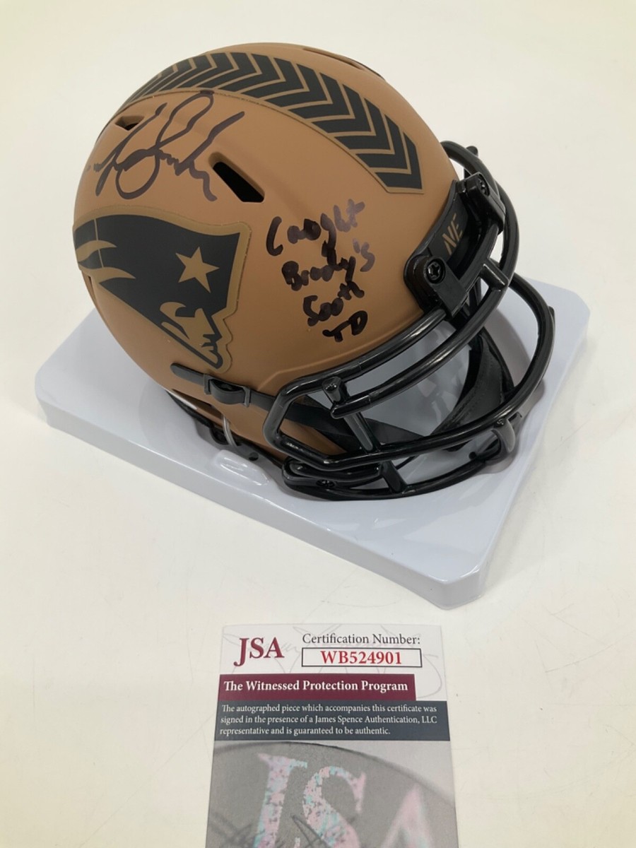 JOSH GORDON NEW ENGLAND PATRIOTS SIGNED SALUTE MINI HELMET JSA