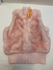 Gymboree Pink Faux Fur Hooded Sweater Vest Zip Up Size 5-6 NWT Winter 2016