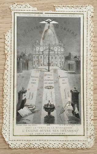 Santino francese L'Englise Romaine con merletto alle parti. - Picture 1 of 2