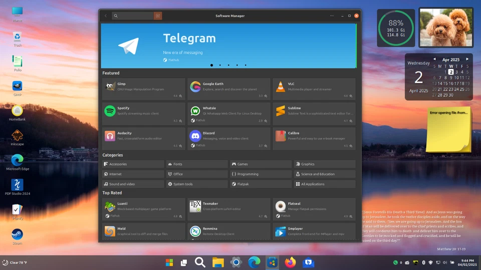 Linux Mint 22.1 Preloaded on 128GB NVMe M.2 SSD (Size 2230) (Windows Theme) #6 - Image 3 of 4