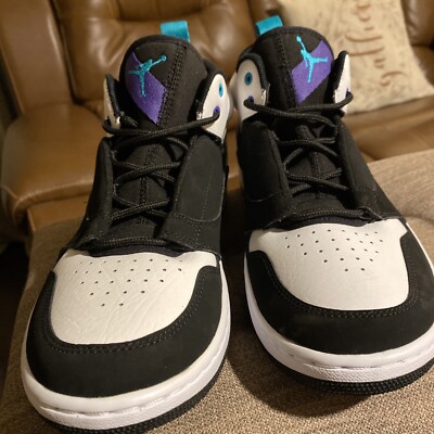 Nike Air Jordan Fadeaway Black/White/Purple/Teal Shoes  display picture 2
