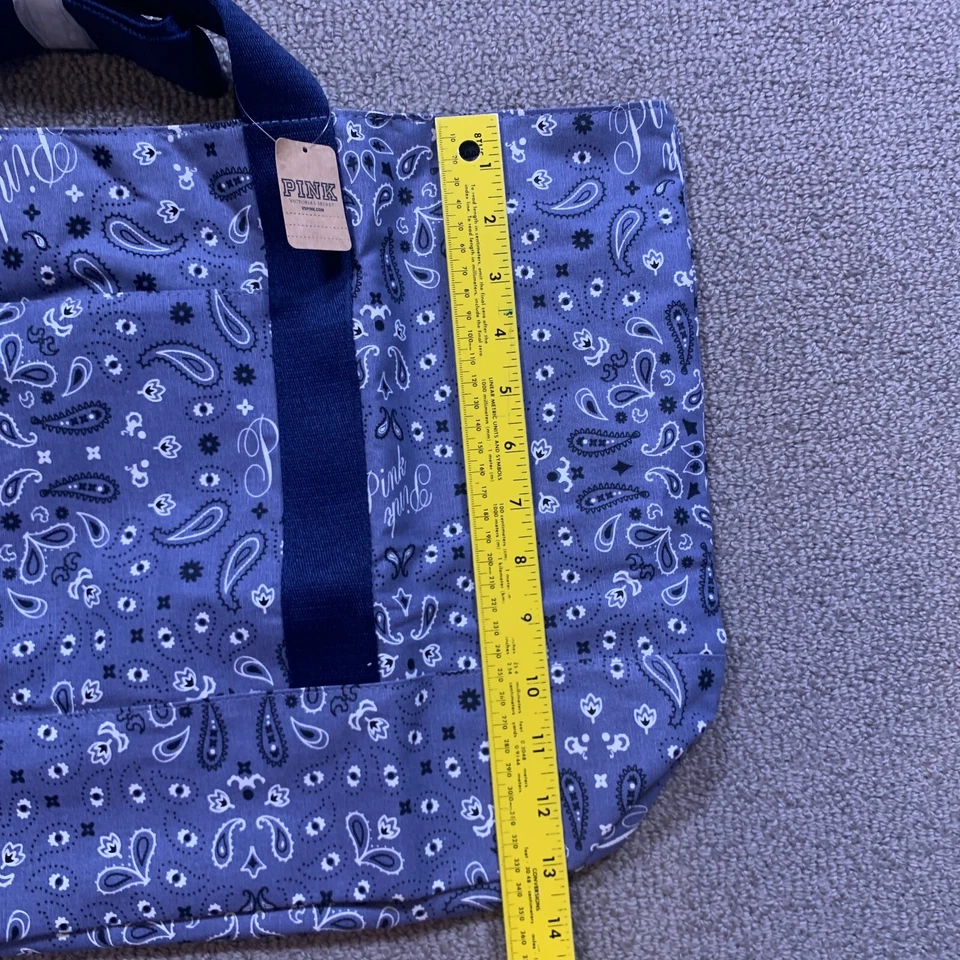 Bolso de Mano Victoria's Secret Azul Reversible Cachemira Noche Fin de Semana Playa Nuevo con Etiquetas Foto 4 de 4