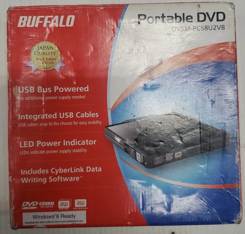 Nuevo DVD portátil Buffalo DVSM-PC58U2VB en caja Foto 2 de 4