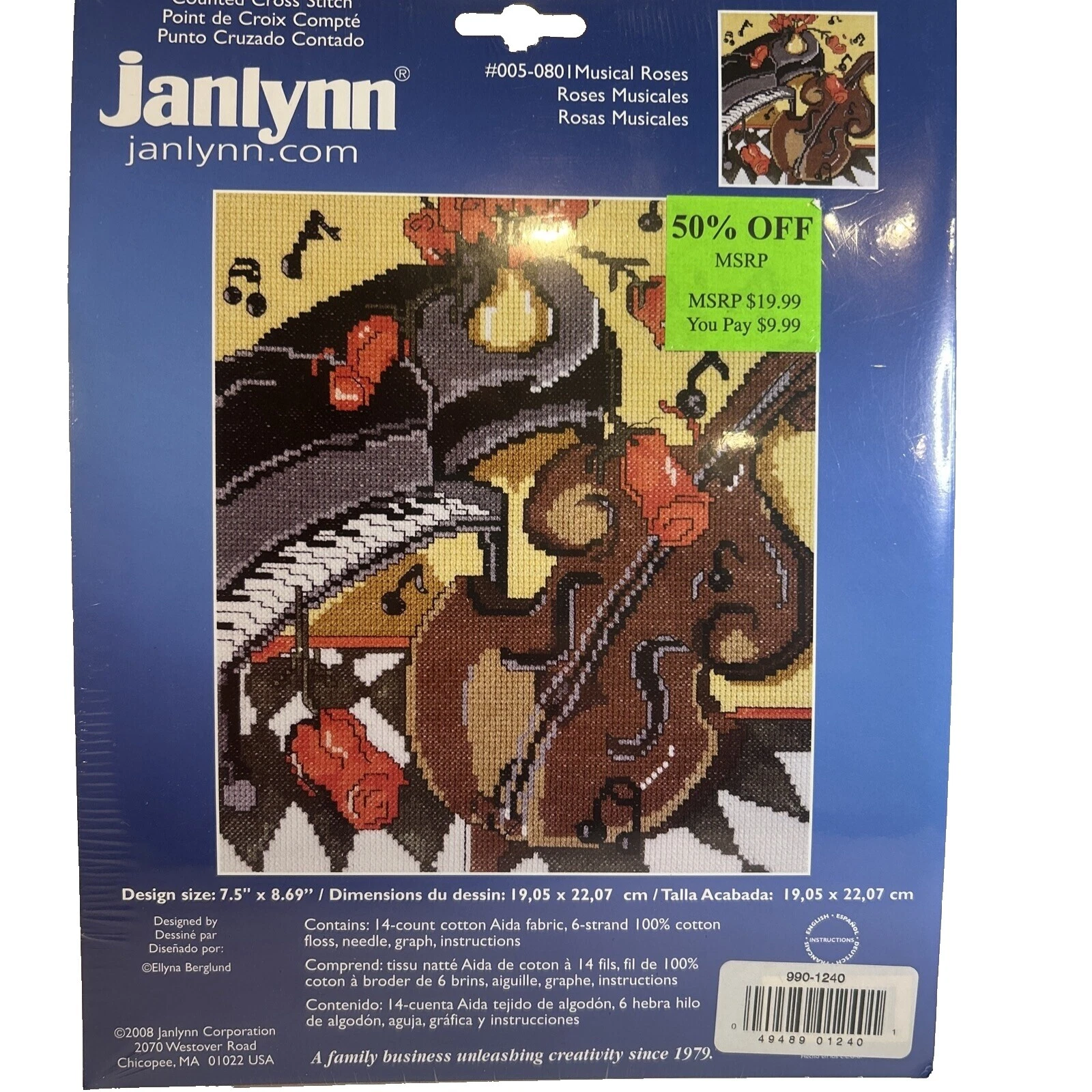 Janlynn música juegos y kits de bordado a mano
