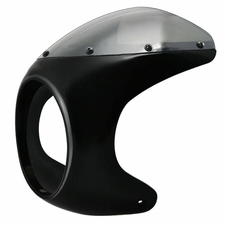 7" Motorcycle Headlight Retro For Cafe Racer Handlebar Fairing Windshield BK AS - Image 3 of 4