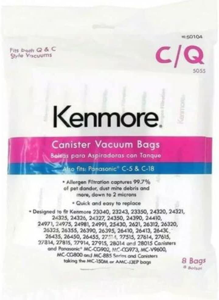 Genuine Kenmore 50104 8 Pack Style C/Q Canister Vacuum Bags fits C5, C18 eBay