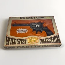 1984 Gonher Barval Wild West Collection Die Cast Revolver Toy Cap Gun Orange Cap