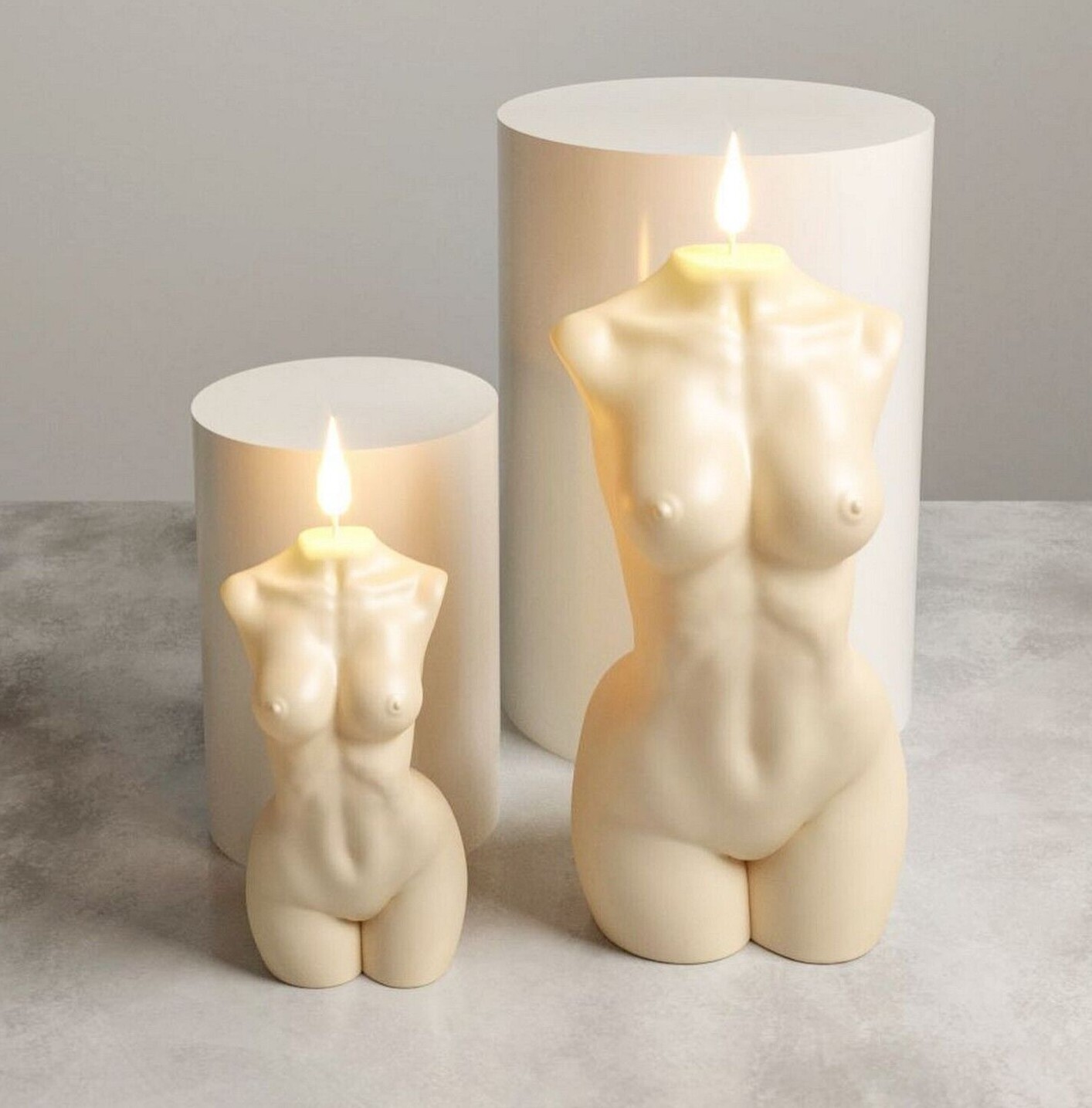 Set de 3D Mujer Torso Silicona Molde De Vela, Jabón, Resina 10cm y 15 cm 