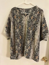 Plus Size Snakeskin blouse | Pixi + Ivy