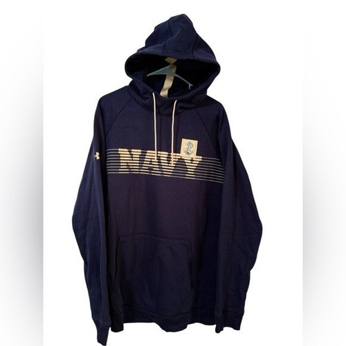 Under Armour Navy Midshipmen Sideline Fleece Raglan Pullover Hoodie - Navy XL - Bild 2 von 10