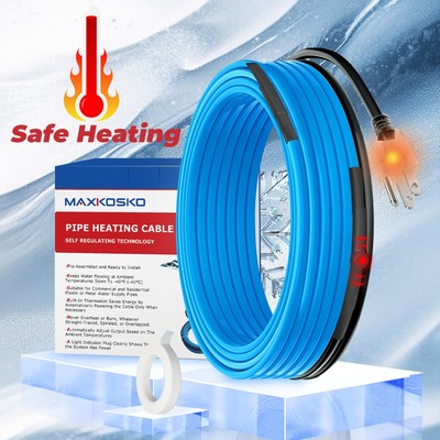MAXKOSKO 24FT Versatile Heating Tape for Water Pipe Insulation and Protection