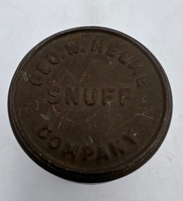 Vintage Tobacco Geo. W. Helme Snuff Company Tin Metal Can Jar 2.25”