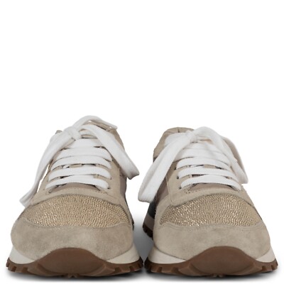 71726 auth BRUNELLO CUCINELLI beige nylon & suede 2020 MONILI